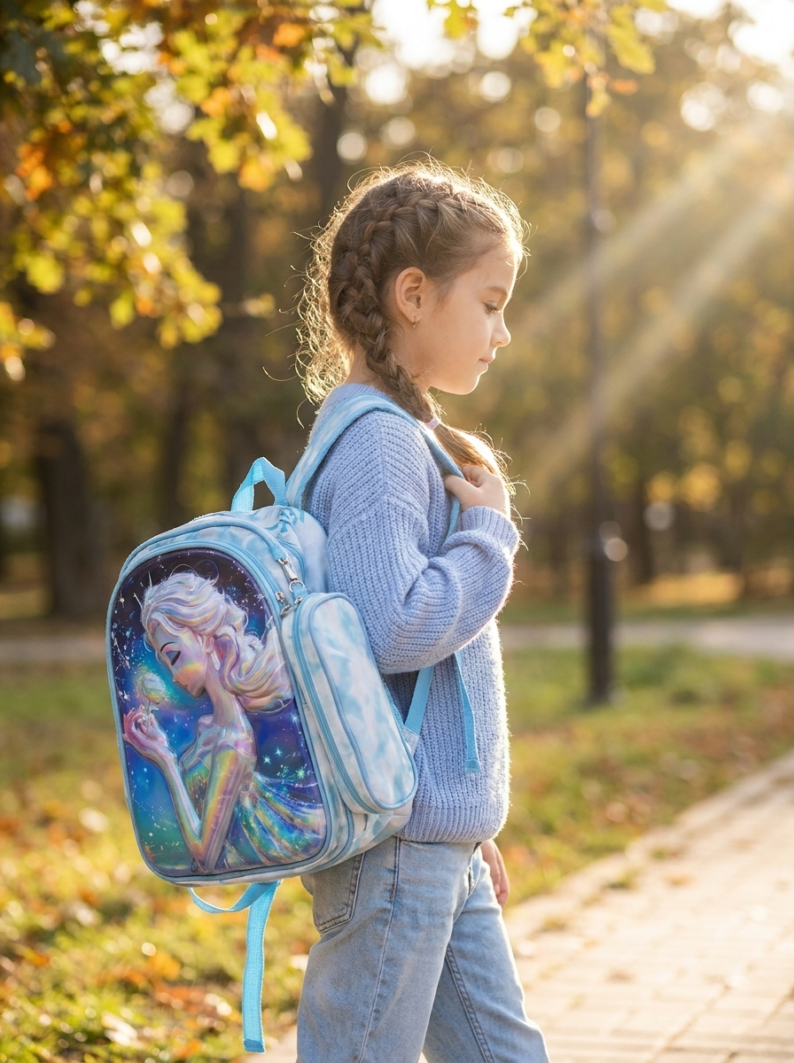 Kids' Holographic Backpack with Matching pencil Pouch – 2-Piece School Set