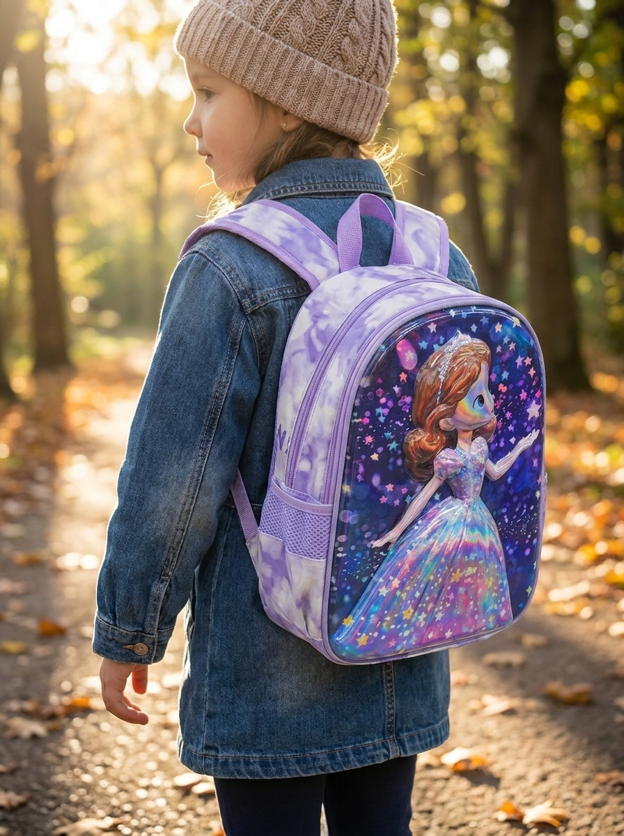 Kids' Holographic Backpack with Matching pencil Pouch – 2-Piece School Set