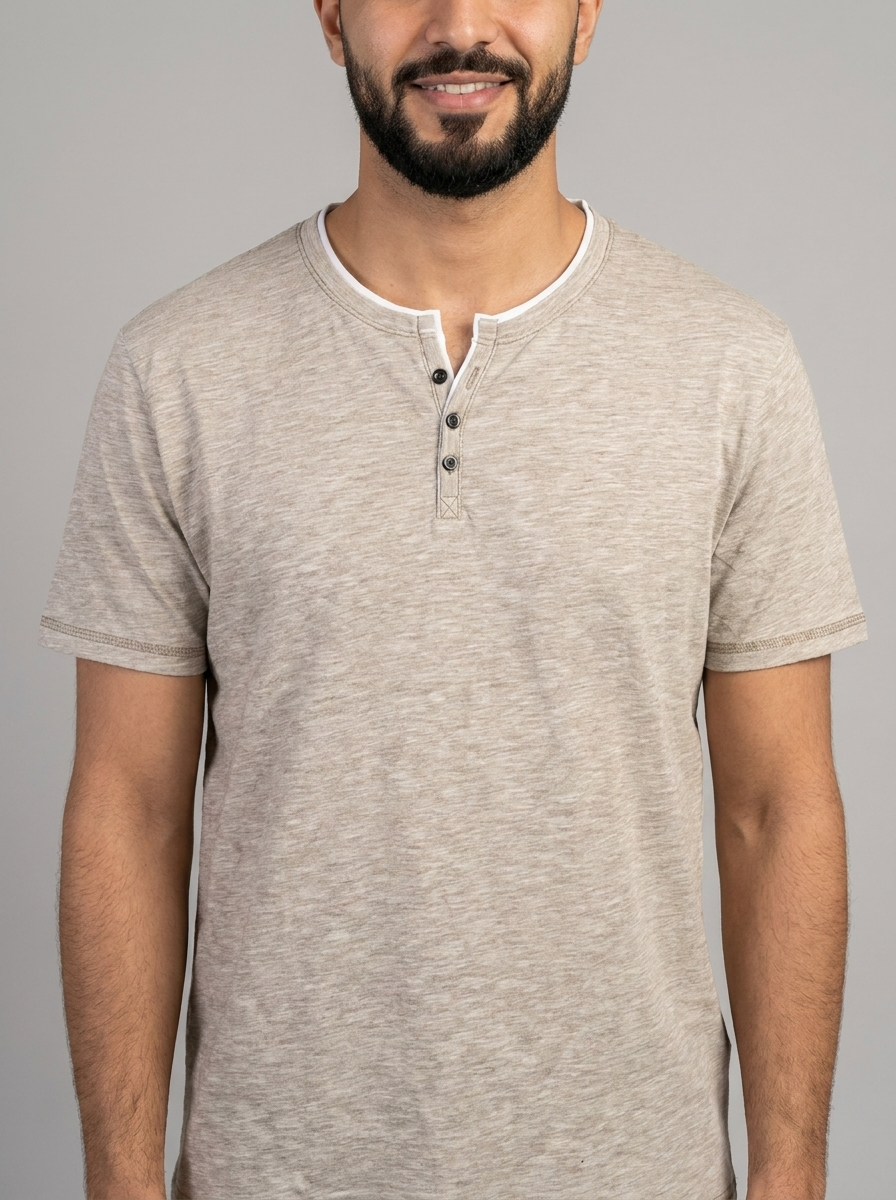 Men’s Slim-Fit Henley T-Shirt – Finelook