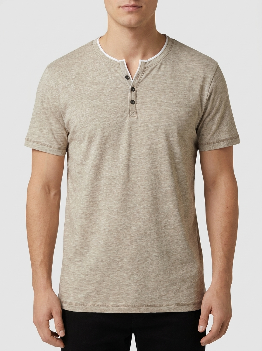 Men’s Slim-Fit Henley T-Shirt – Finelook