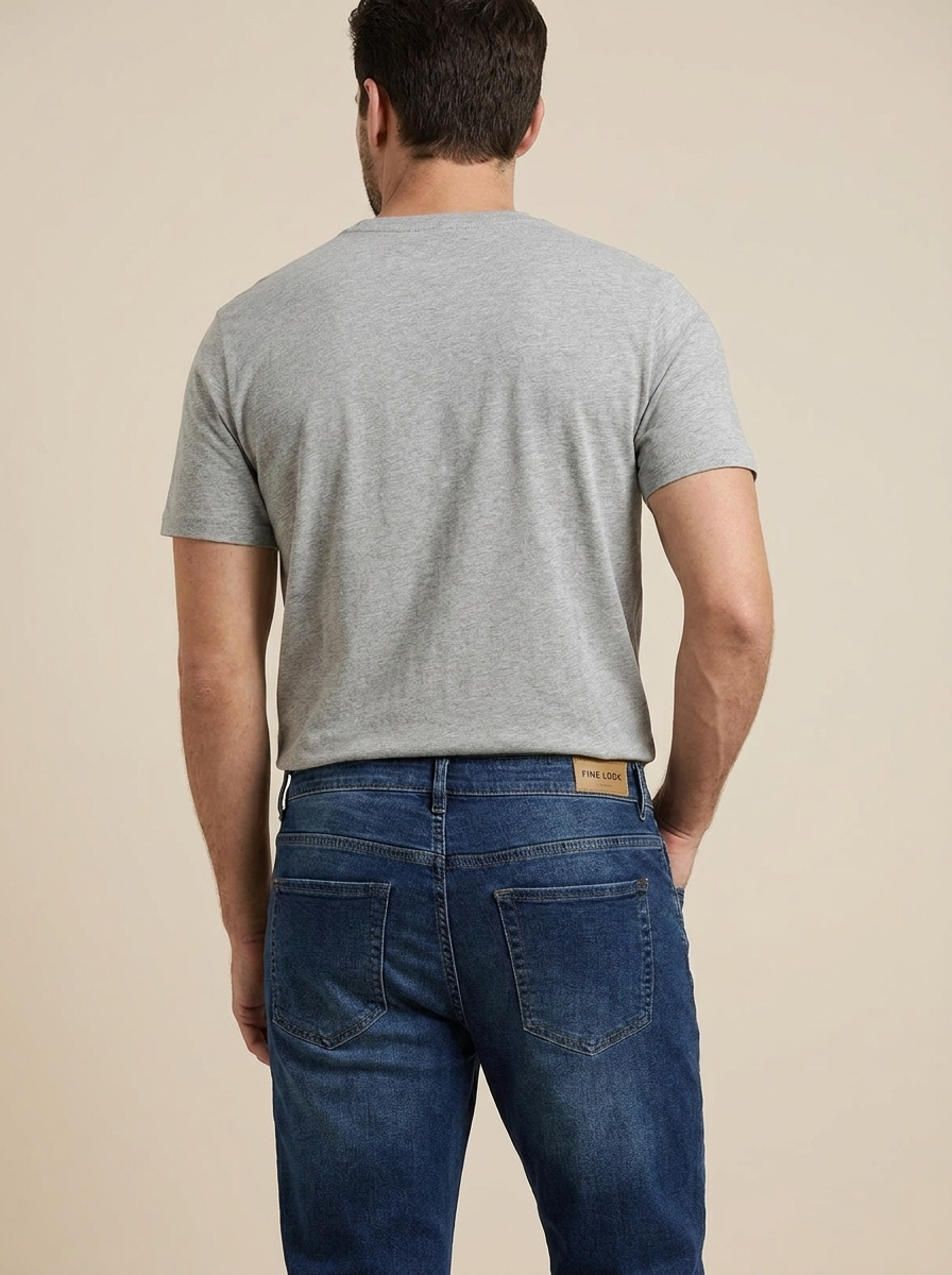 Men’s Premium Straight-Leg Stretch Jeans - Finelook