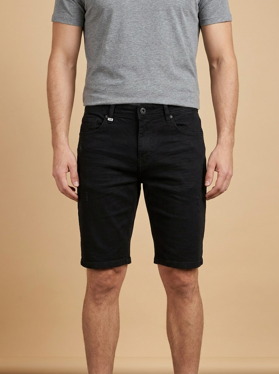 Men’s Slim Fit Denim Shorts - Finelook