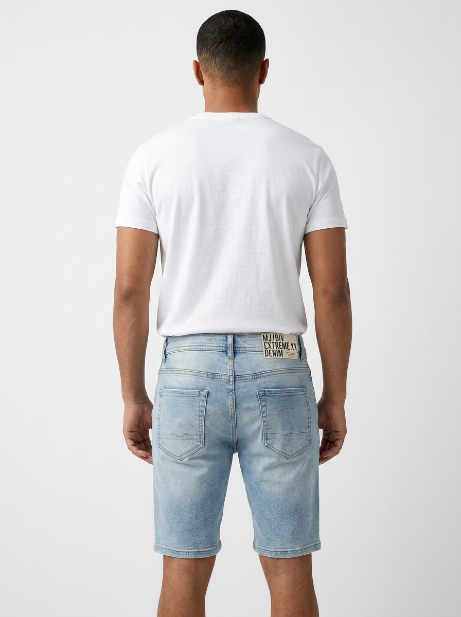 Men’s Slim Fit Denim Shorts - Finelook