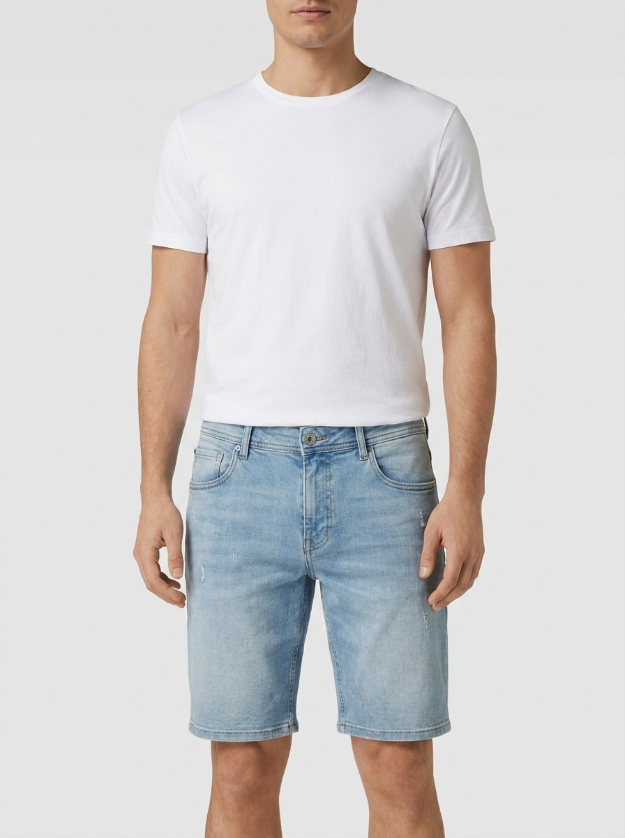 Men’s Slim Fit Denim Shorts - Finelook
