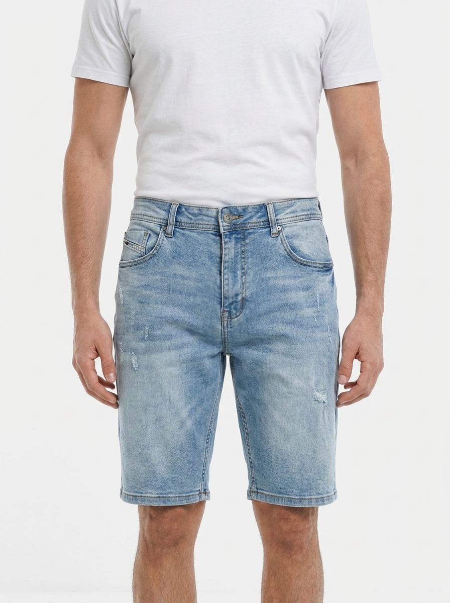 Men’s Slim Fit Denim Shorts - Finelook