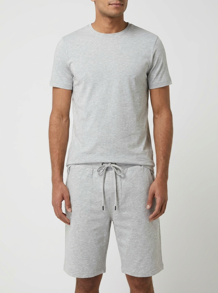 Men’s Jersey Sweat Shorts – Secure Zip Pockets – Adjustable Drawstring Waist