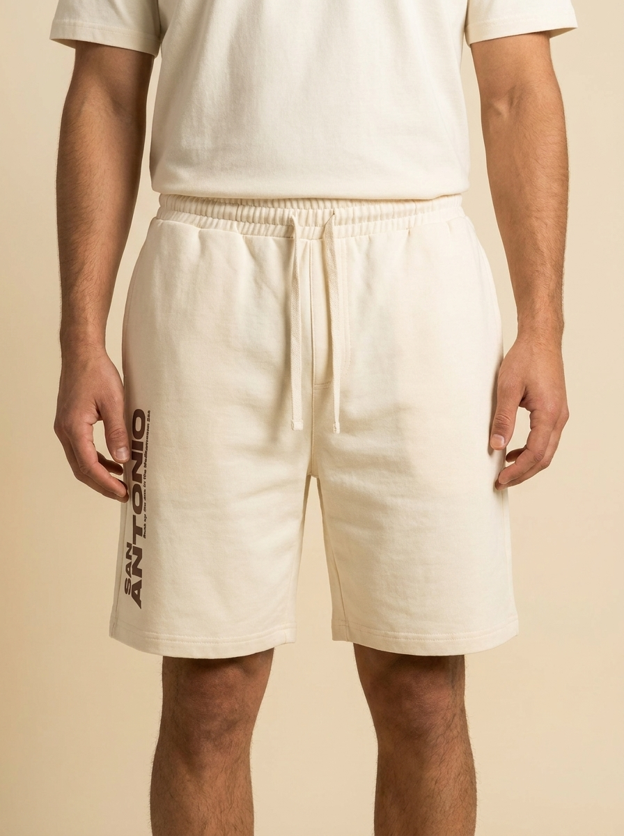 Men’s Graphic Sweat Shorts – "San Antonio" Print – Adjustable Drawstring Waist