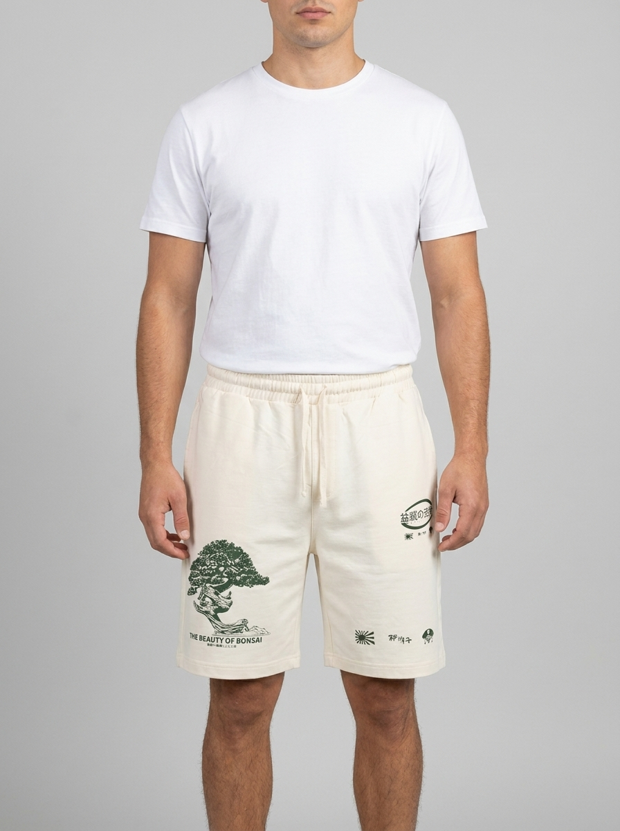 Men's Graphic Fleece Sweat Shorts – "The Beauty of Bonsai" Edition