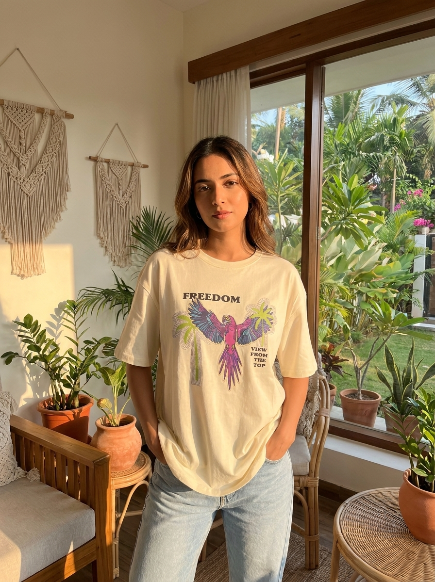Women's 4-Piece Graphic T-Shirt Set – Oversized 4 Colors T-Shirts