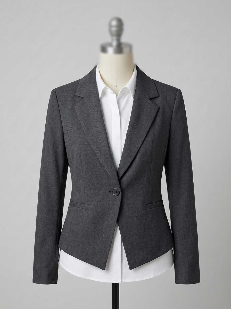 Women's Single Button Tailored Blazer | Grey Formal & Smart Casual Workwear