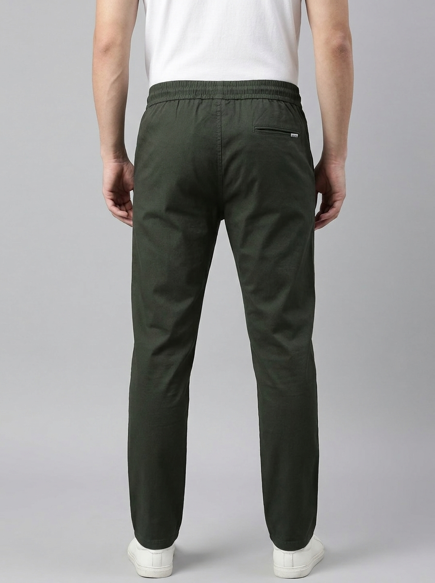 Men's Slim Fit Drawstring Jogger Trousers | Elastic Waist Casual Pants