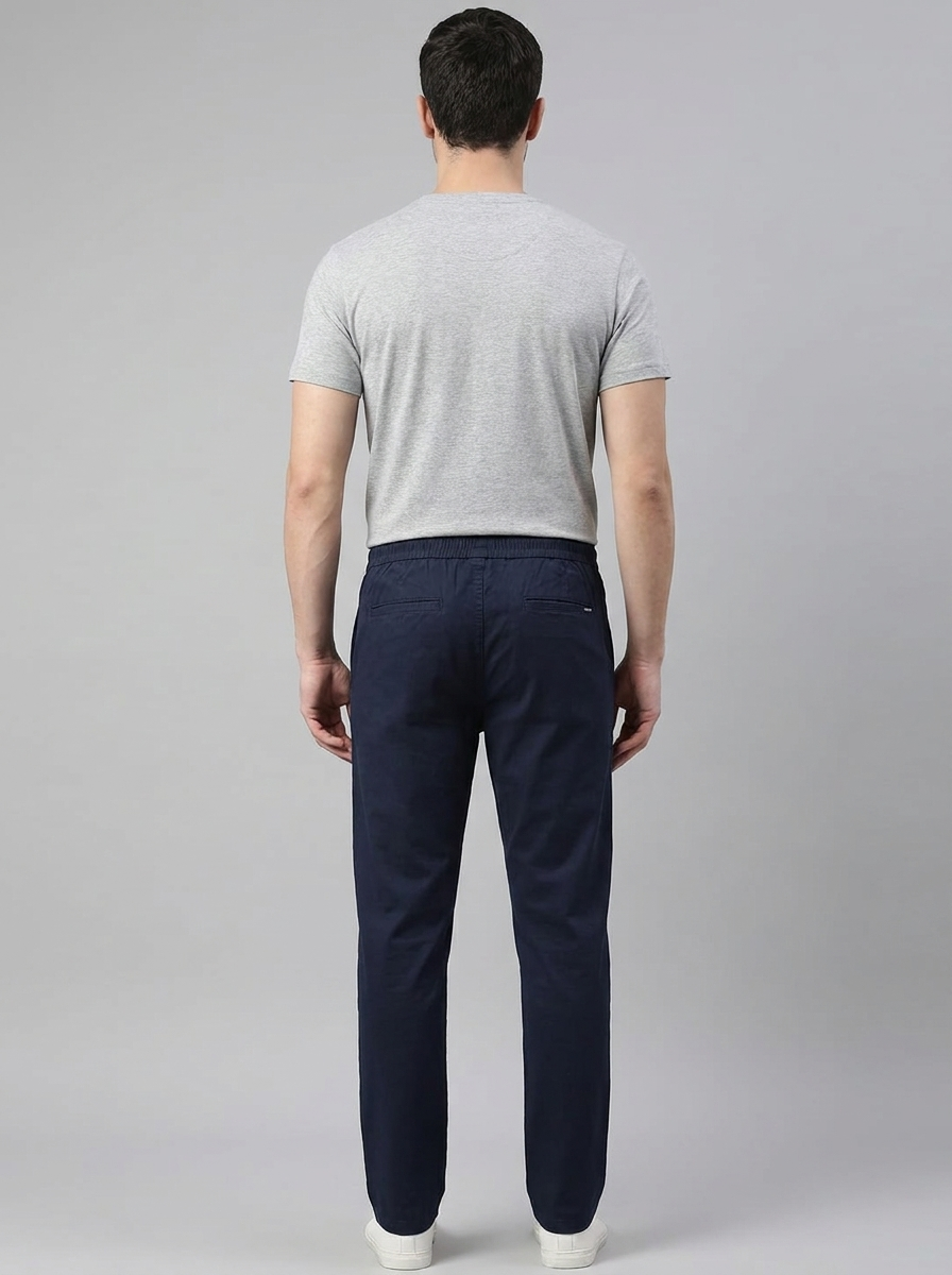 Men's Slim Fit Drawstring Jogger Trousers | Elastic Waist Casual Pants