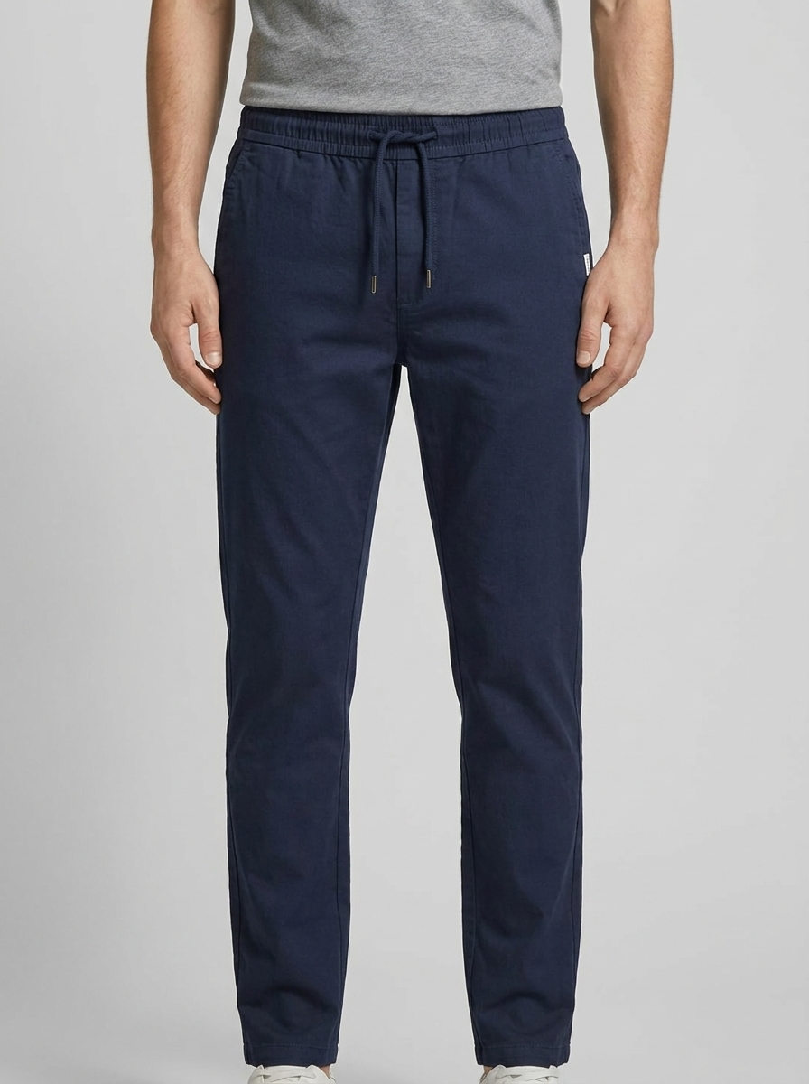 Men's Slim Fit Drawstring Jogger Trousers | Elastic Waist Casual Pants