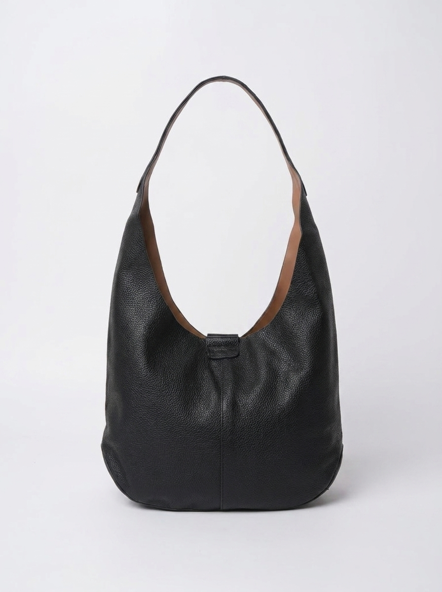 Women's Minimalist Hobo Shoulder Bag – Soft Leather Everyday Tote Handbag