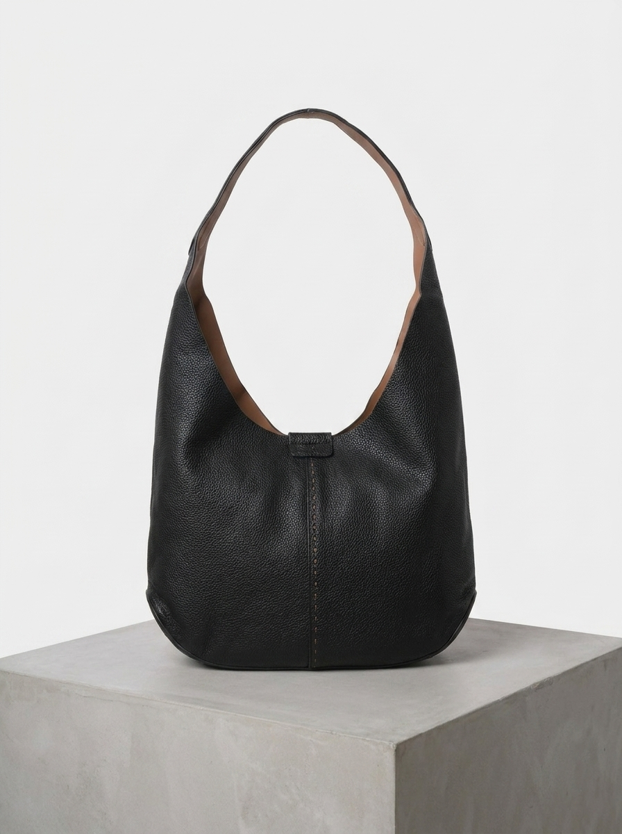 Women's Minimalist Hobo Shoulder Bag – Soft Leather Everyday Tote Handbag