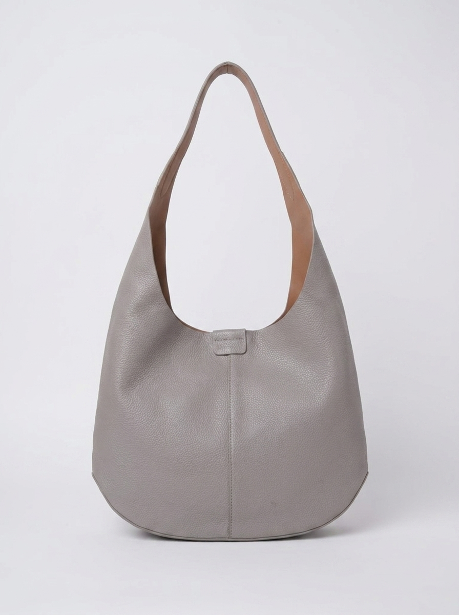 Women's Minimalist Hobo Shoulder Bag – Soft Leather Everyday Tote Handbag