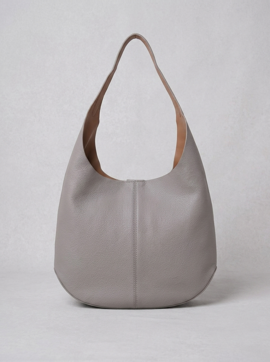Women's Minimalist Hobo Shoulder Bag – Soft Leather Everyday Tote Handbag