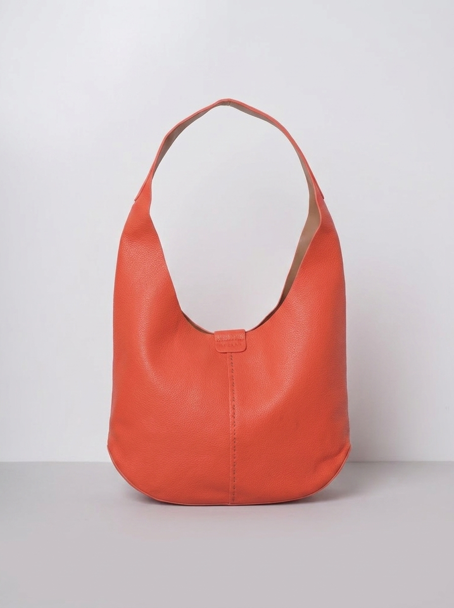 Women's Minimalist Hobo Shoulder Bag – Soft Leather Everyday Tote Handbag