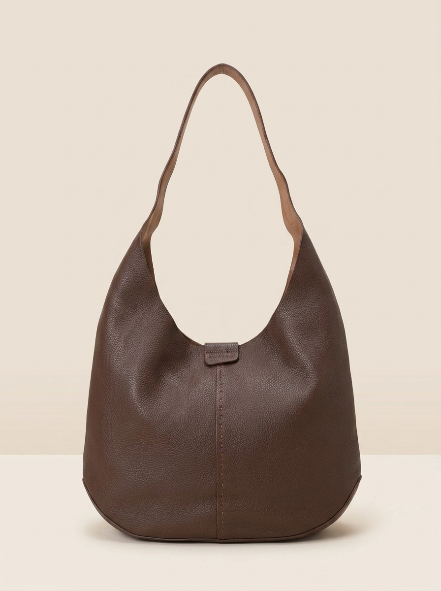Women's Minimalist Hobo Shoulder Bag – Soft Leather Everyday Tote Handbag