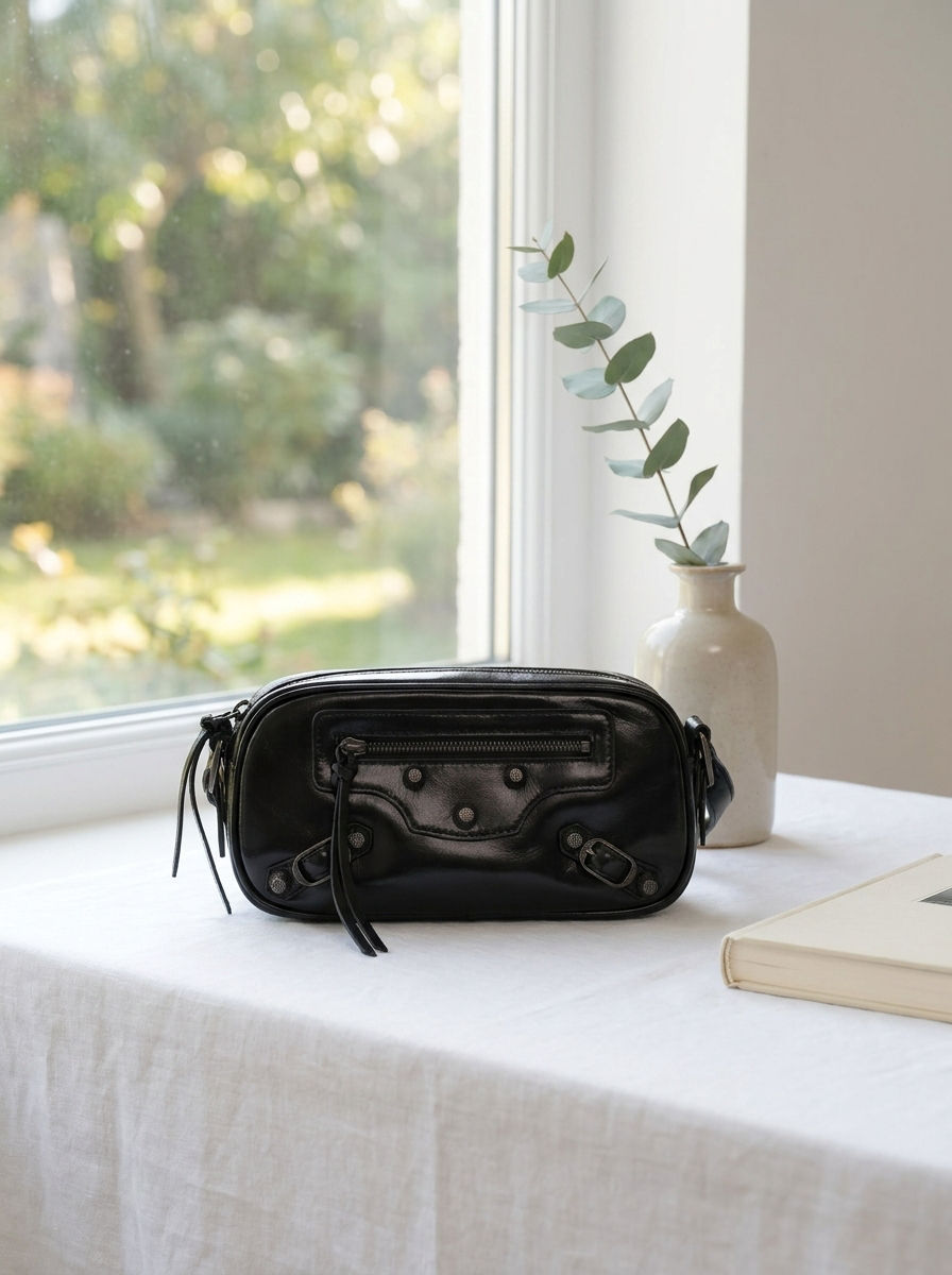 Women's Rivet Crossbody Bag - Lightweight Moto Shoulder Purse