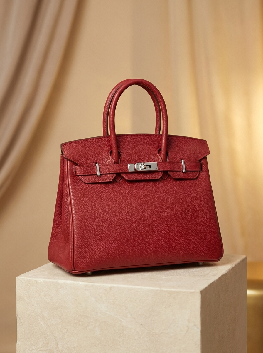 Classic Medium size Pebbled Top Handle Satchel | Elegant Turn-Lock Handbag & Crossbody