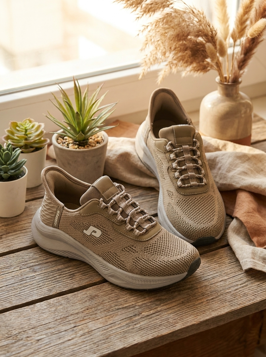 Men's Breathable Knit Slip-On Sneakers – Lightweight Cushioned Walking Shoes