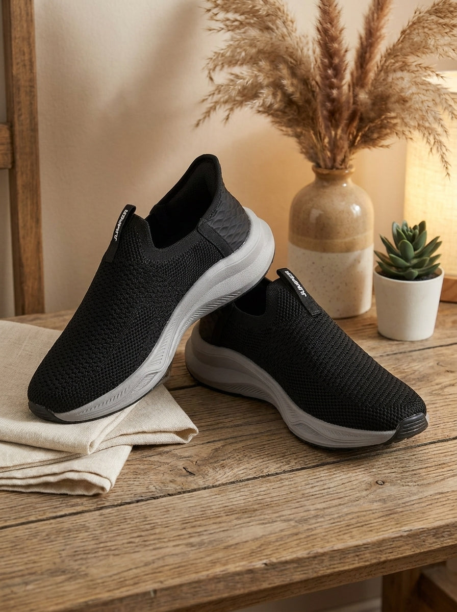 Jumper Slip-On Knit Sneakers for Men | Lightweight Casual Walking Shoes