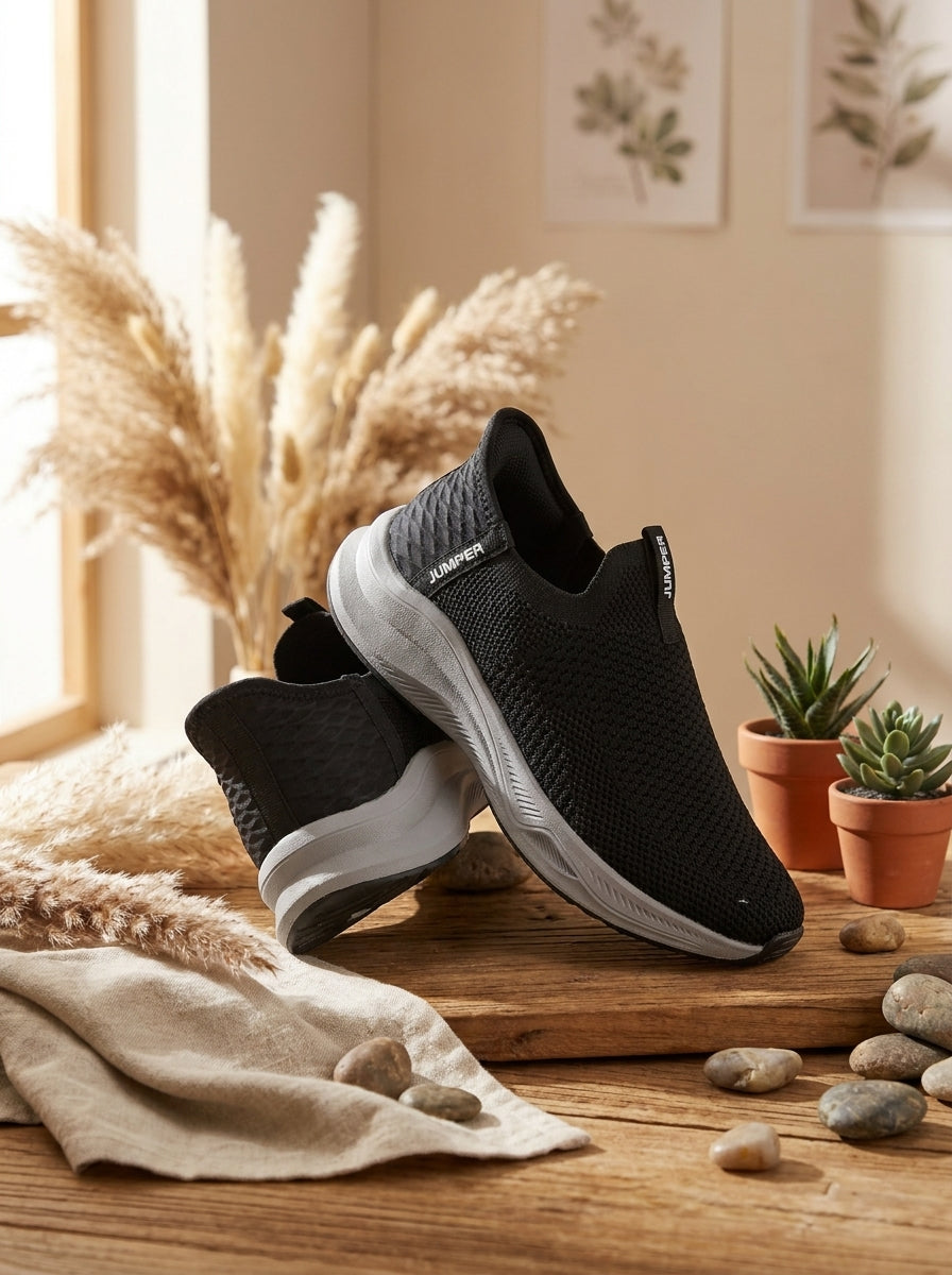 Jumper Slip-On Knit Sneakers for Men | Lightweight Casual Walking Shoes
