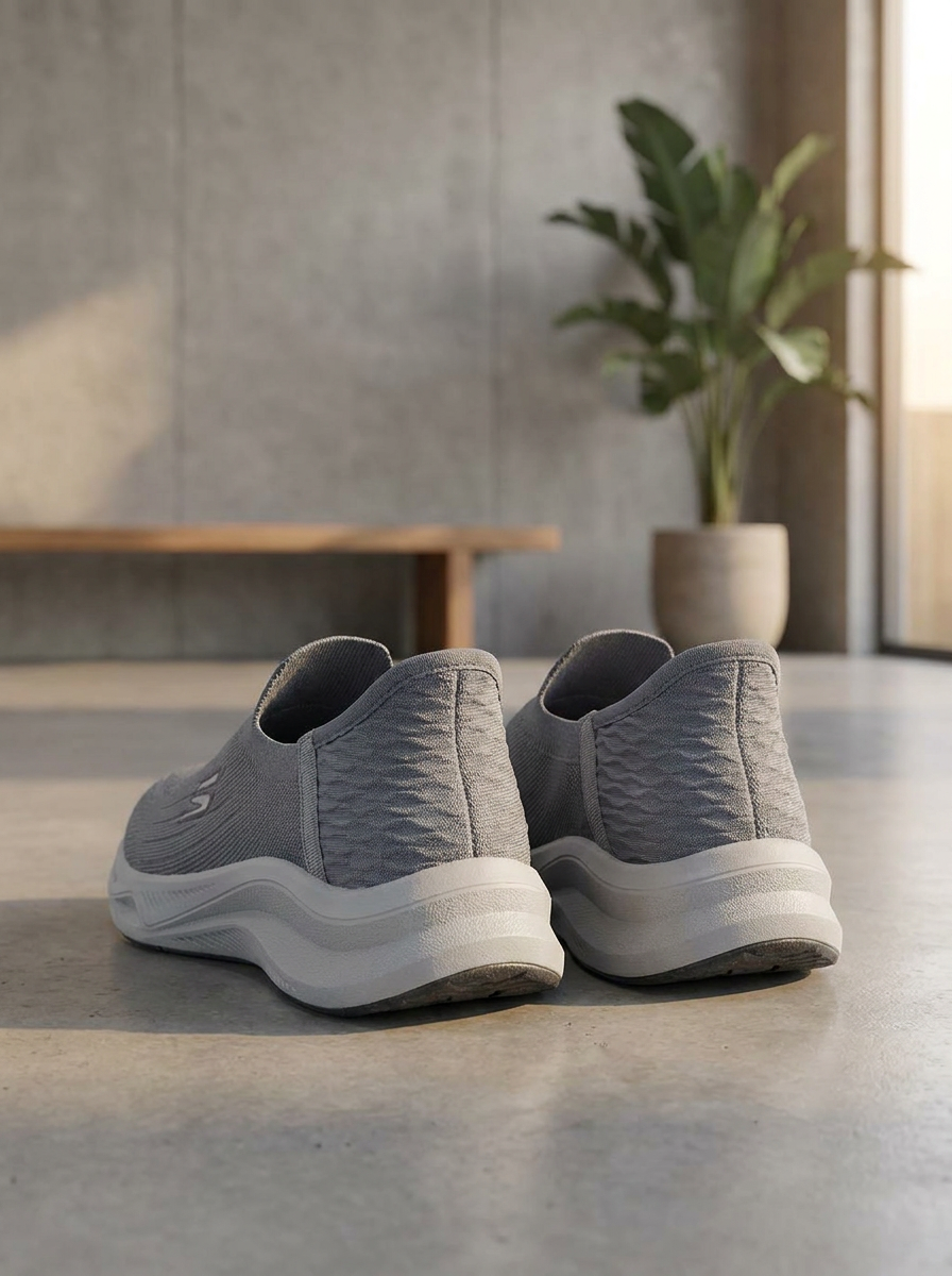 Men's Slip-On Knit Athletic Shoes – Lightweight Breathable Walking Sneakers