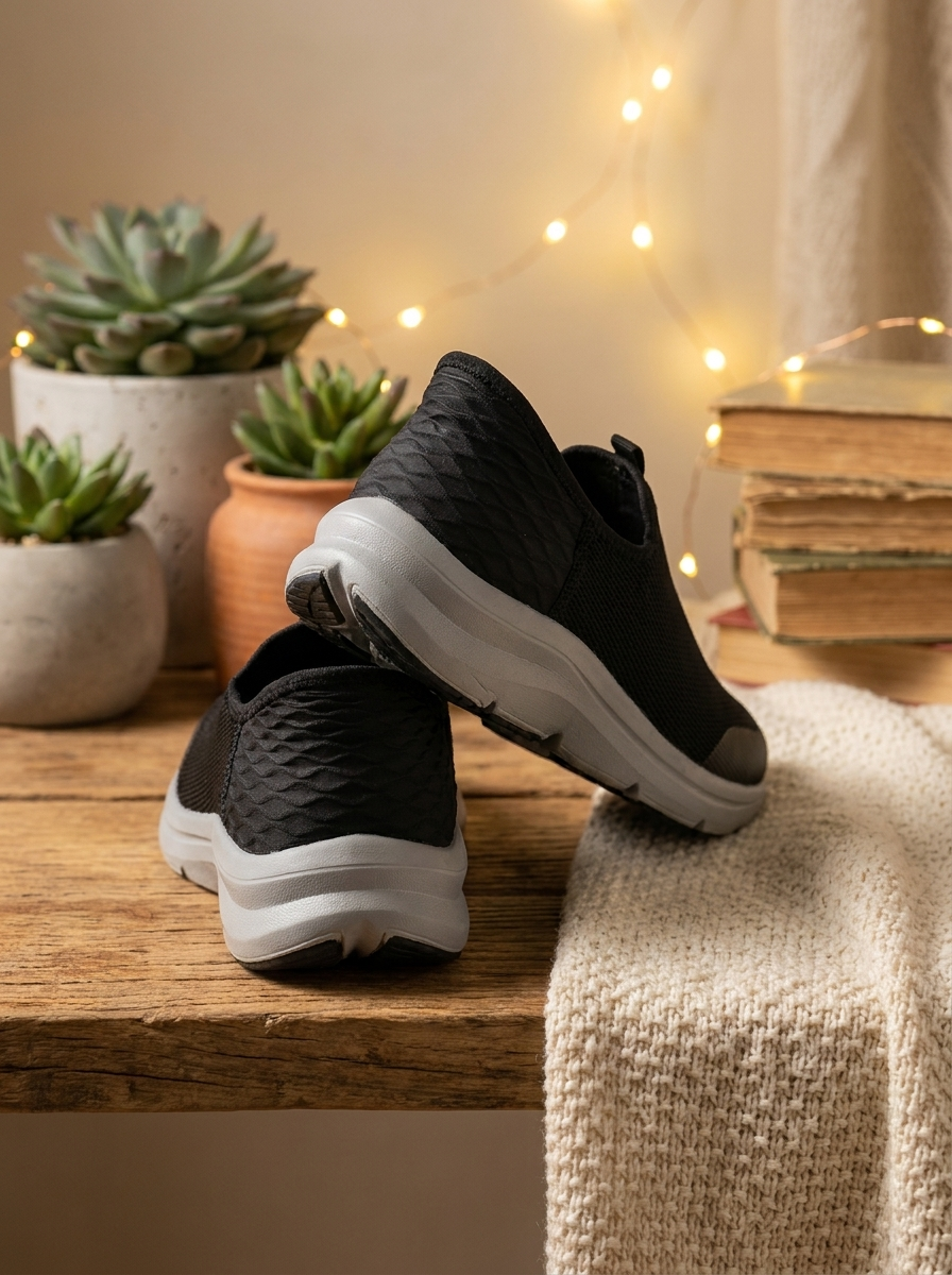 Jumper Slip-On Knit Sneakers for Men | Structured Grey Sole | Lightweight Casual Shoes