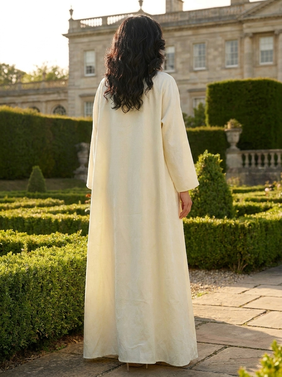 Elegant Floral Embroidered Maxi Kaftan Dress for Women