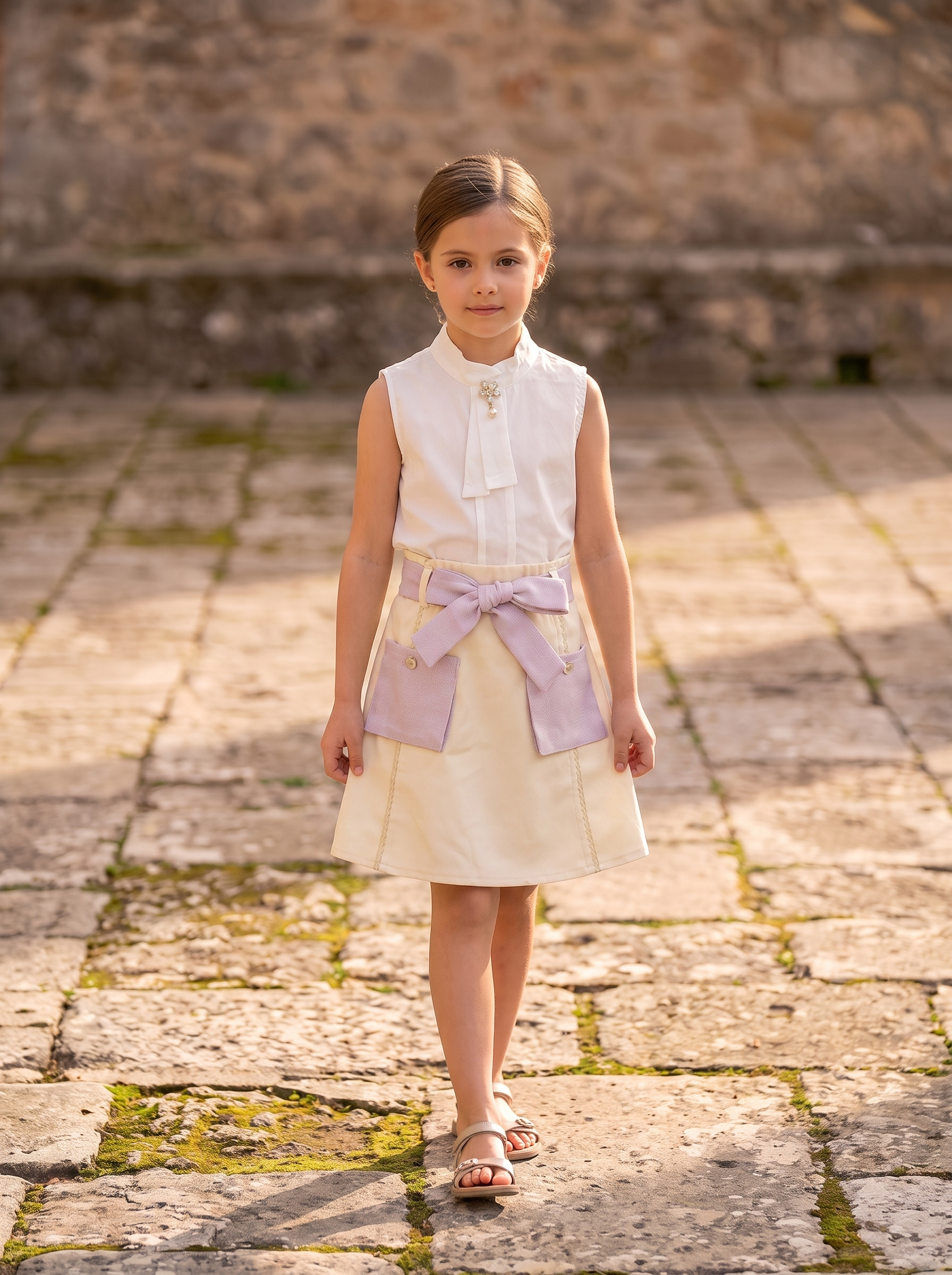 Girls 3-Piece Blazer Dress Set – Tailored Jacket, Button Shirt & A-Lin – FineLook