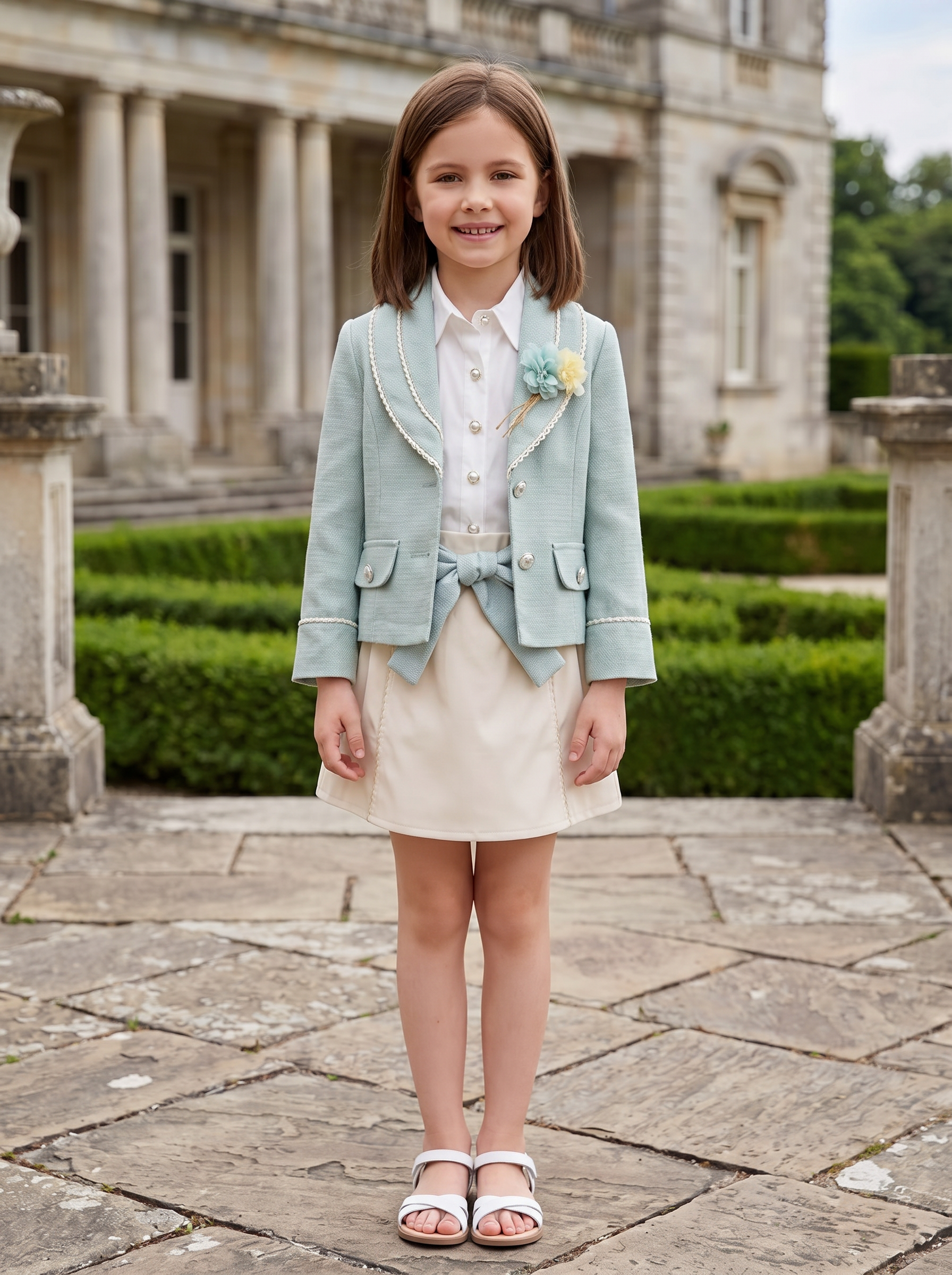 Girls 3-Piece Blazer Dress Set – Tailored Jacket, Button Shirt & A-Line Dress | 2 Colors