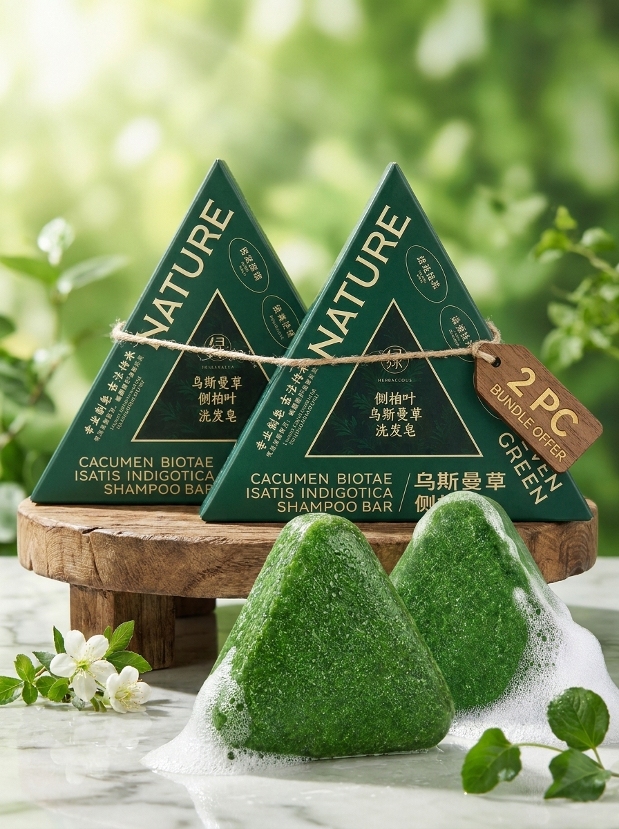 Shampoo Bar Plant-Based Nature Seven Green Soap Shampoo 2 Pc Set