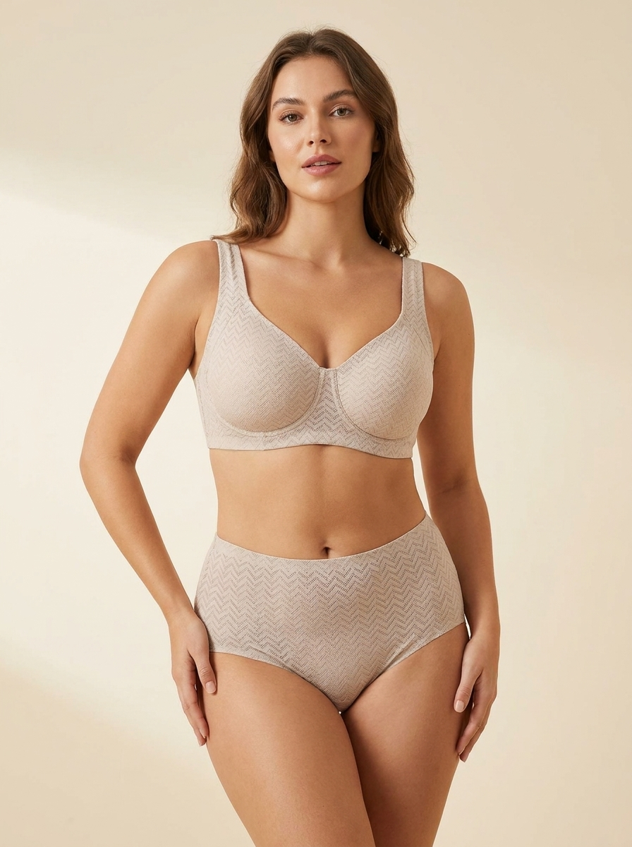 Women's Seamless Padded Wireless Support Bra – Full Coverage Comfort Bra with Wide Strap