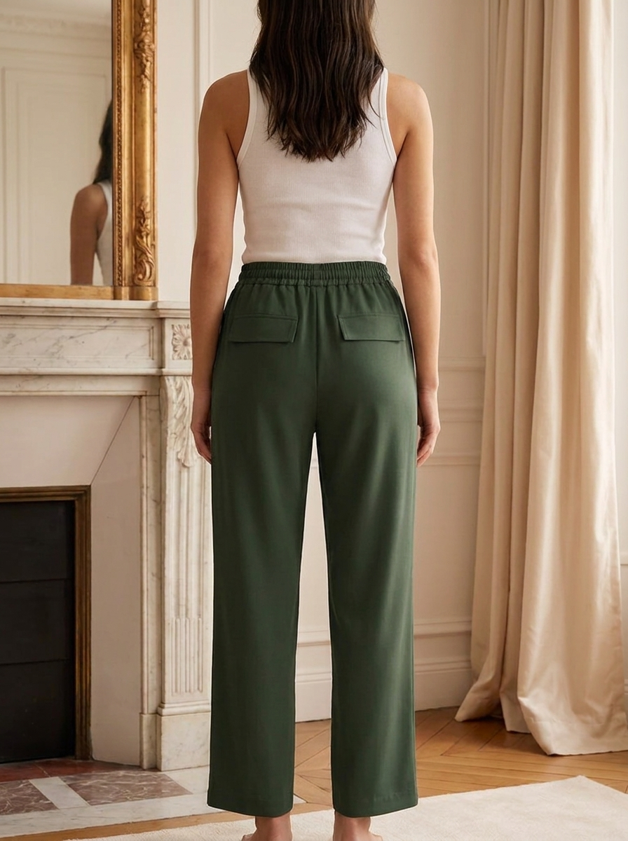 Women’s Lightweight Wide-Leg Lounge Pants – High-Waisted Drawstring Trousers with Pockets
