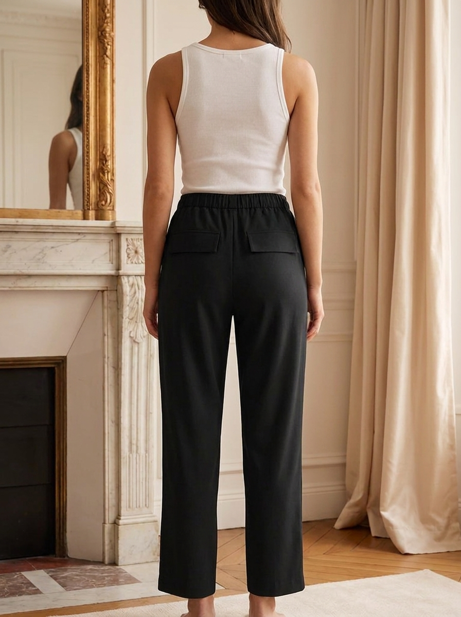 Women’s Lightweight Wide-Leg Lounge Pants – High-Waisted Drawstring Trousers with Pockets