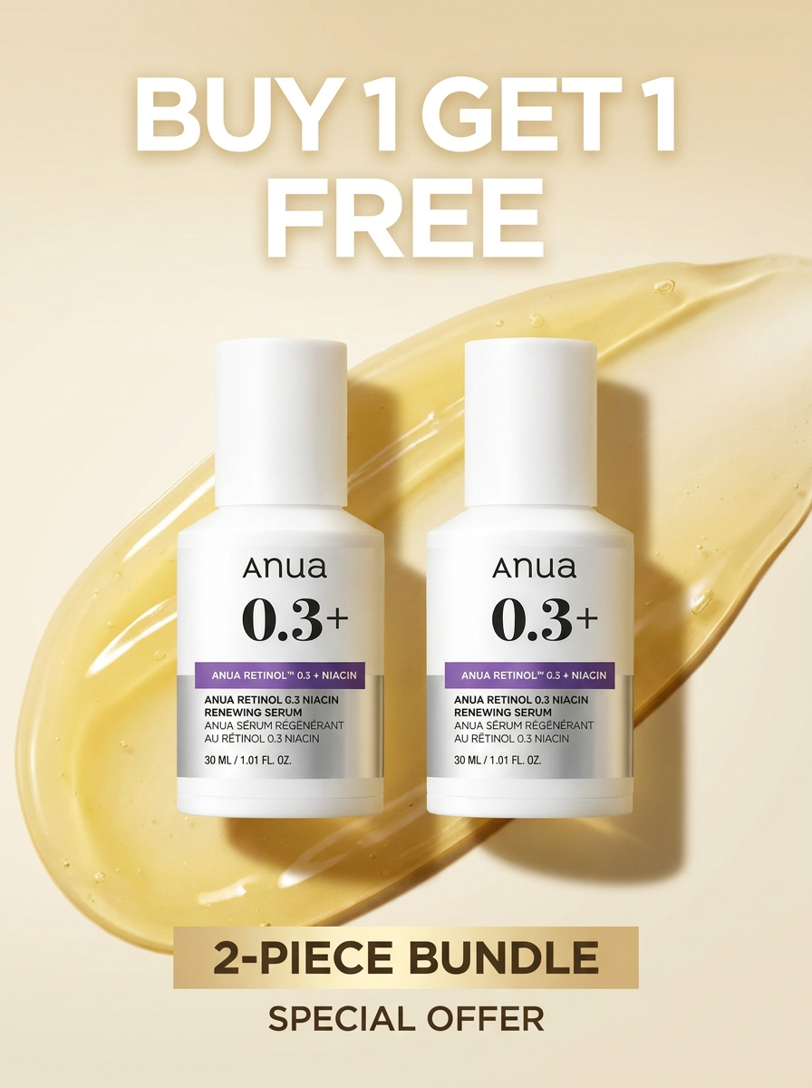Anua Retinol 0.3 + Niacin Renewing Serum 30ml – Buy 1 Get 1 Free Bundle