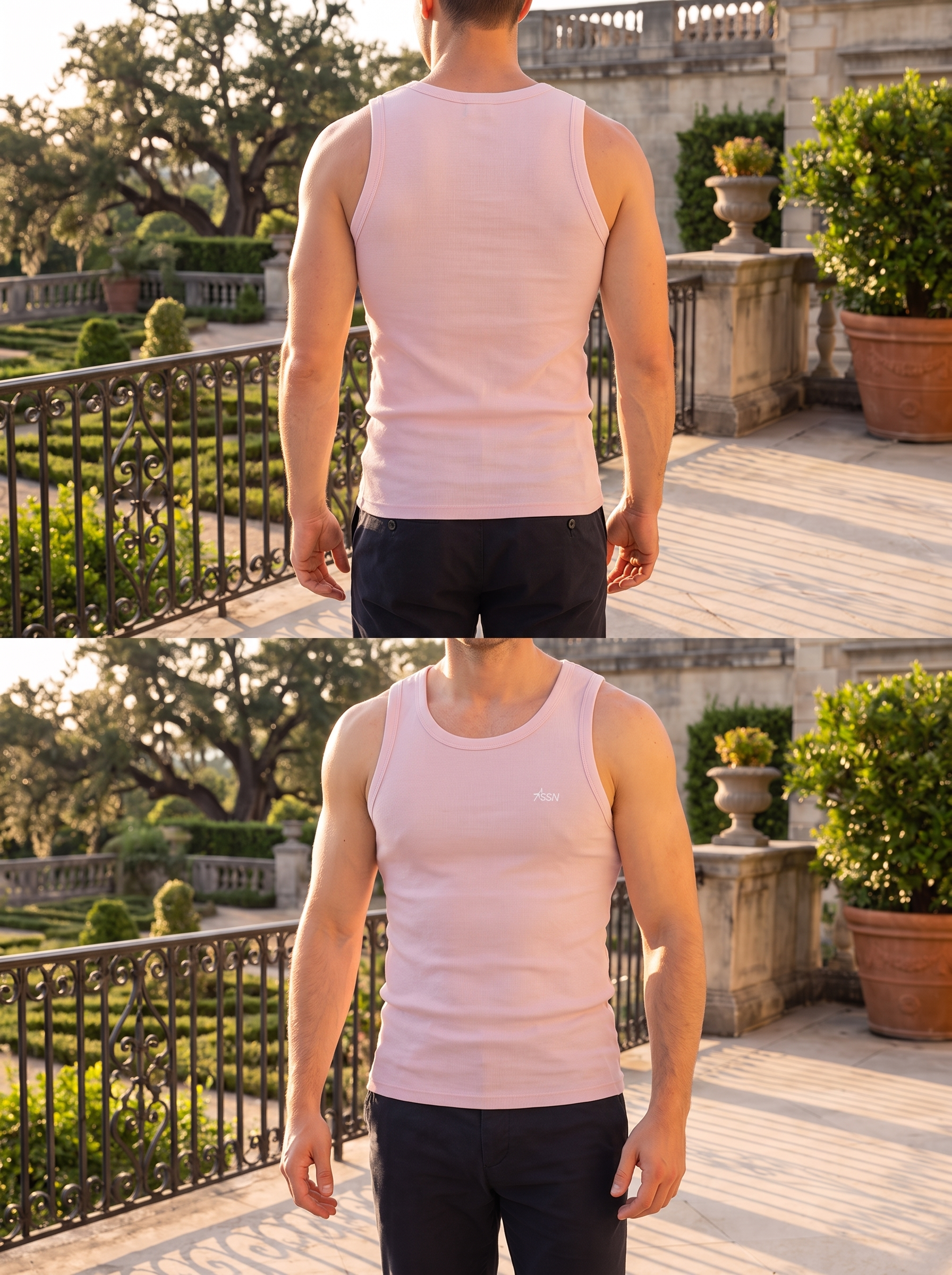 Men's Ribbed Athletic Tank Top – Premium Slim Fit Muscle Shirt