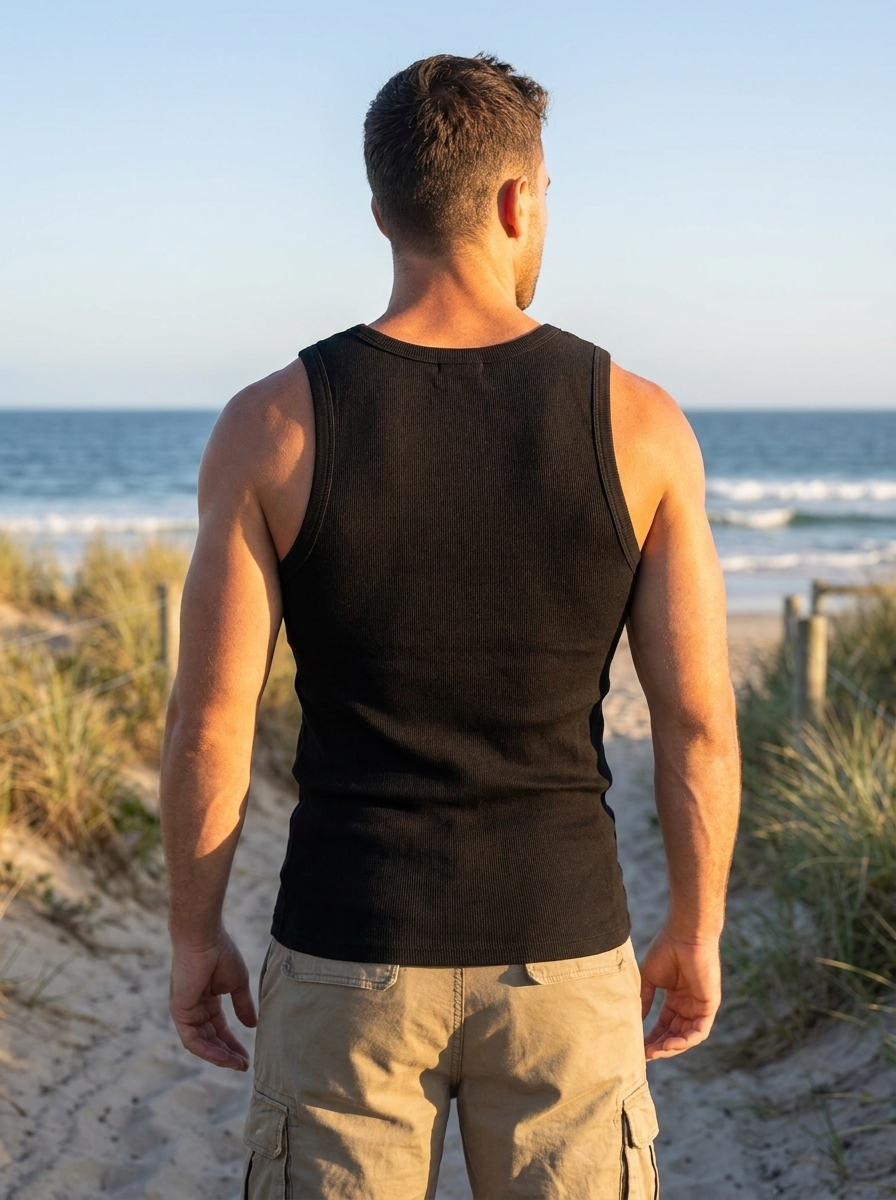 Men's Ribbed Athletic Tank Top – Premium Slim Fit Muscle Shirt