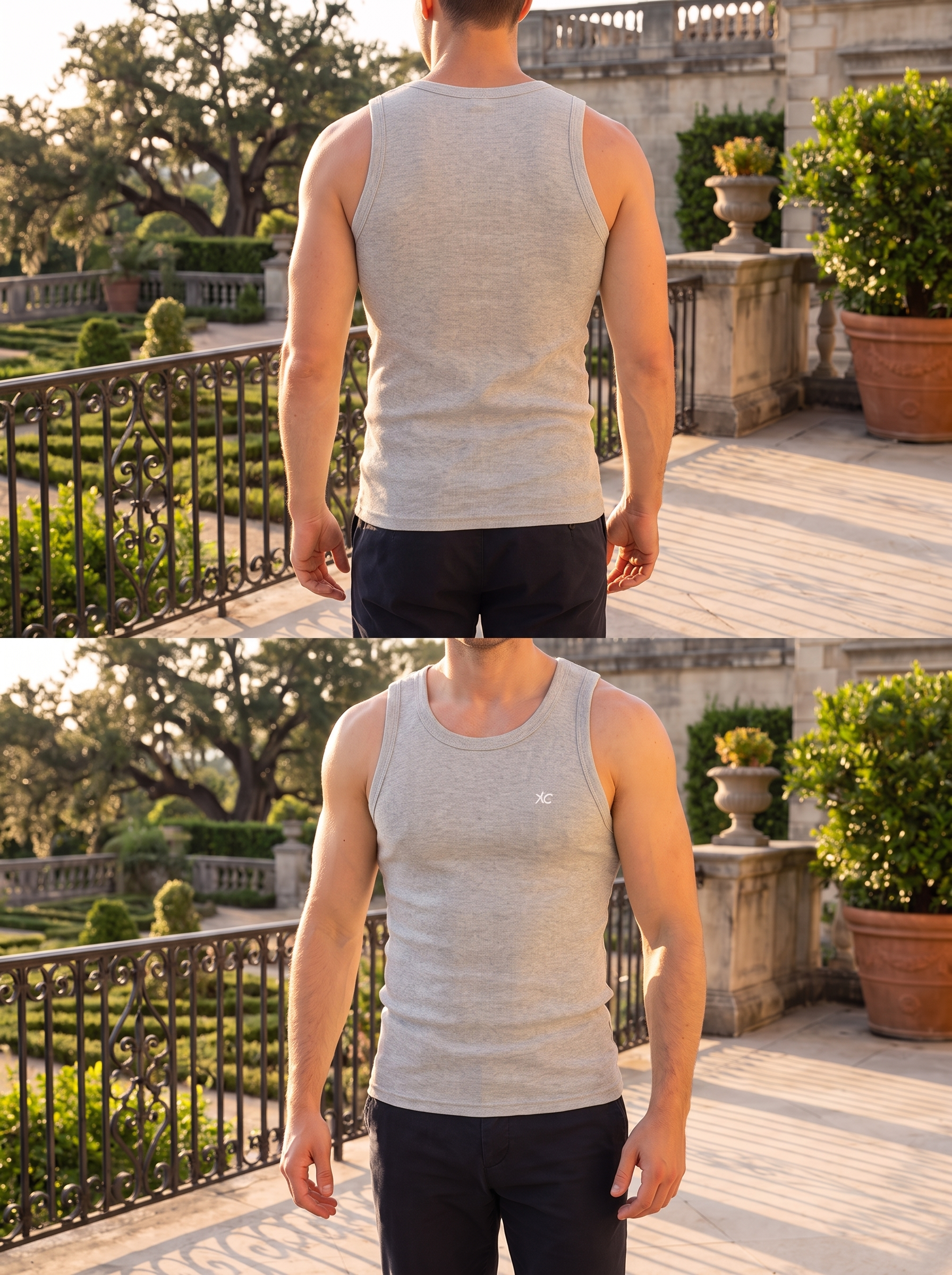 Men's Ribbed Athletic Tank Top – Premium Slim Fit Muscle Shirt