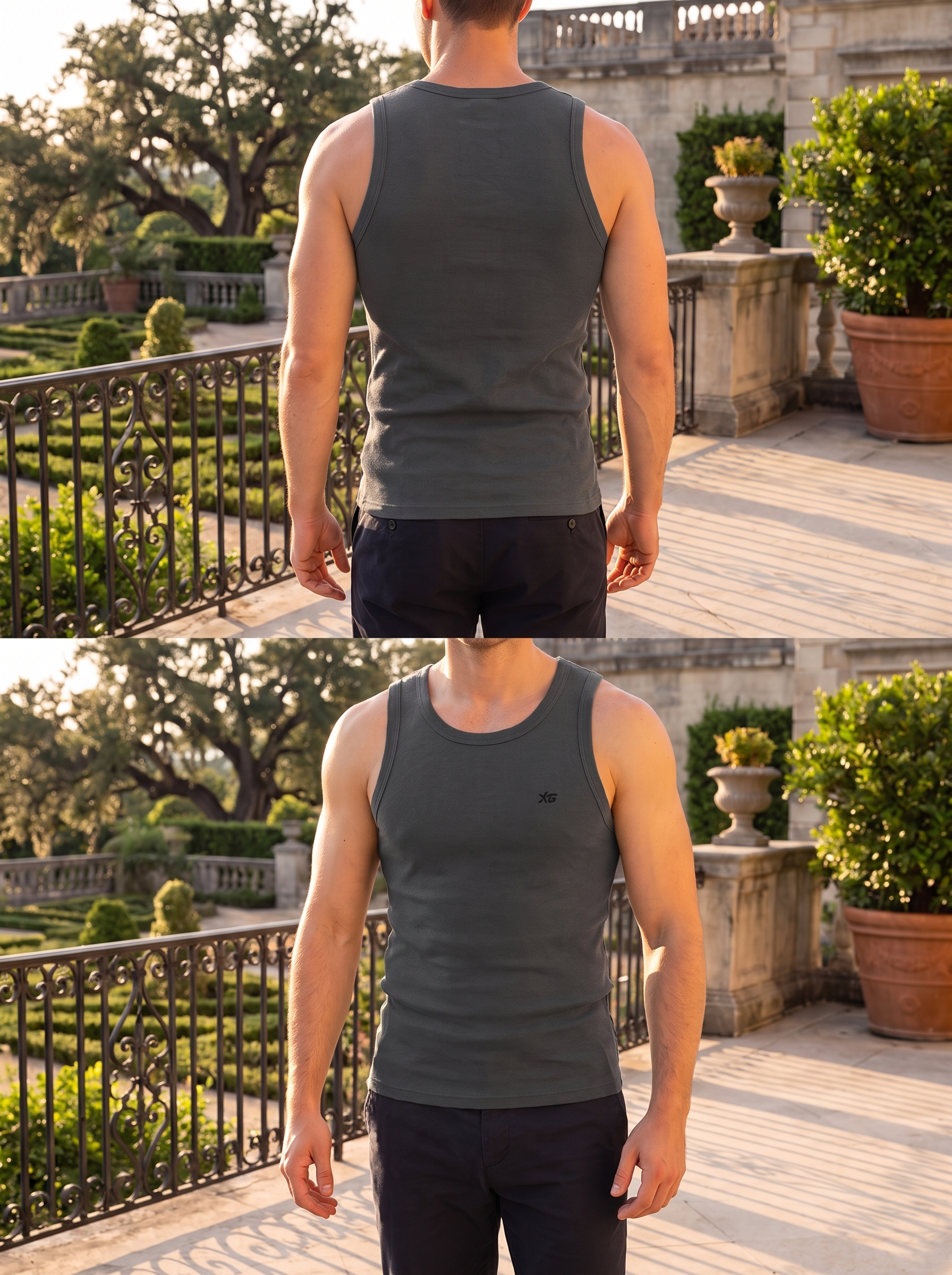 Men's Ribbed Athletic Tank Top – Premium Slim Fit Muscle Shirt