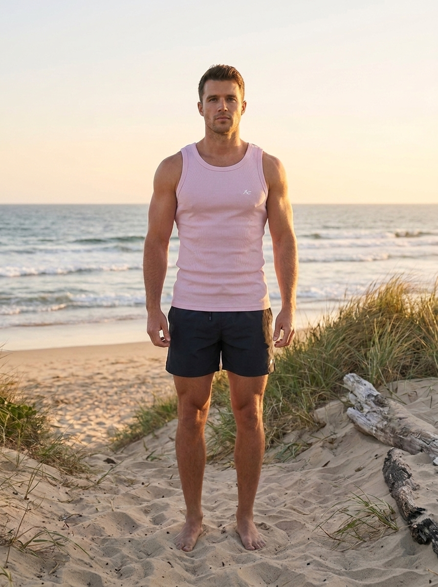 Men's Ribbed Athletic Tank Top – Premium Slim Fit Muscle Shirt
