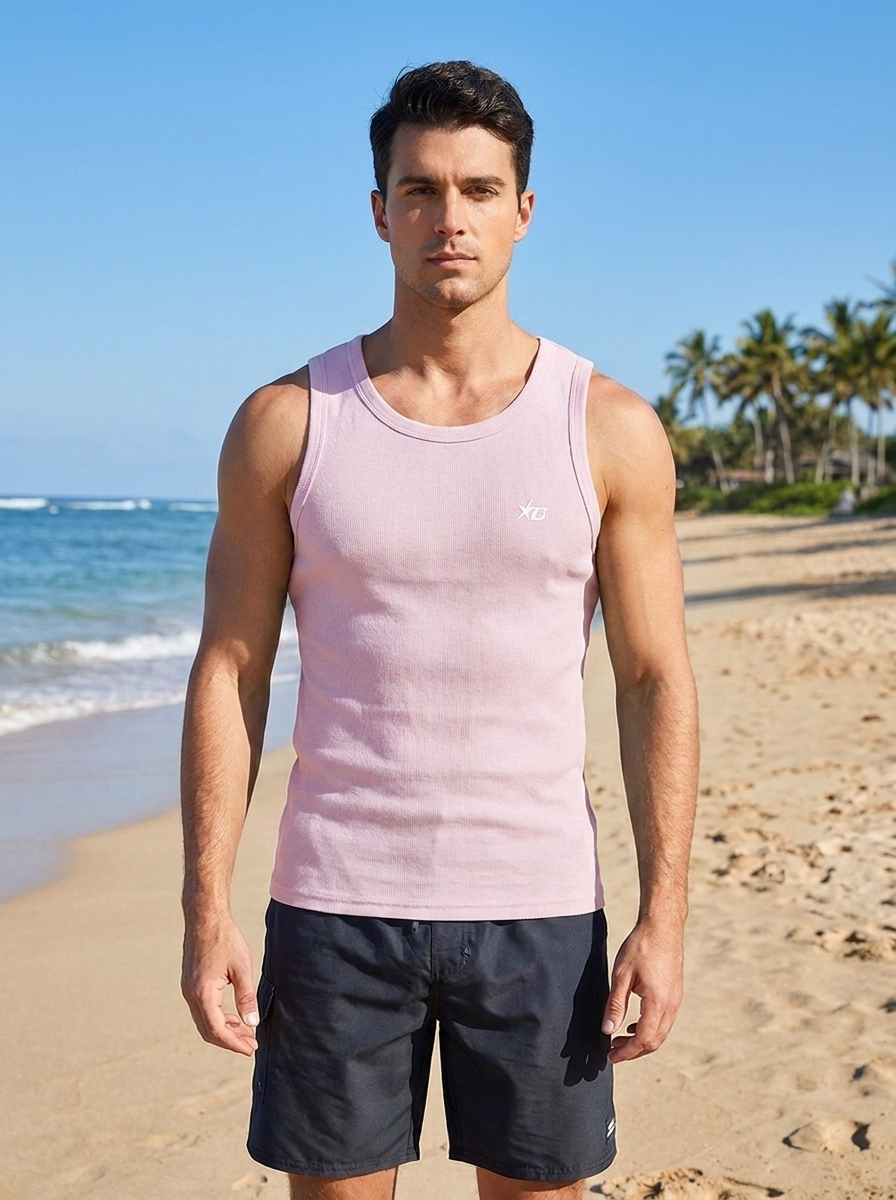 Men's Ribbed Athletic Tank Top – Premium Slim Fit Muscle Shirt