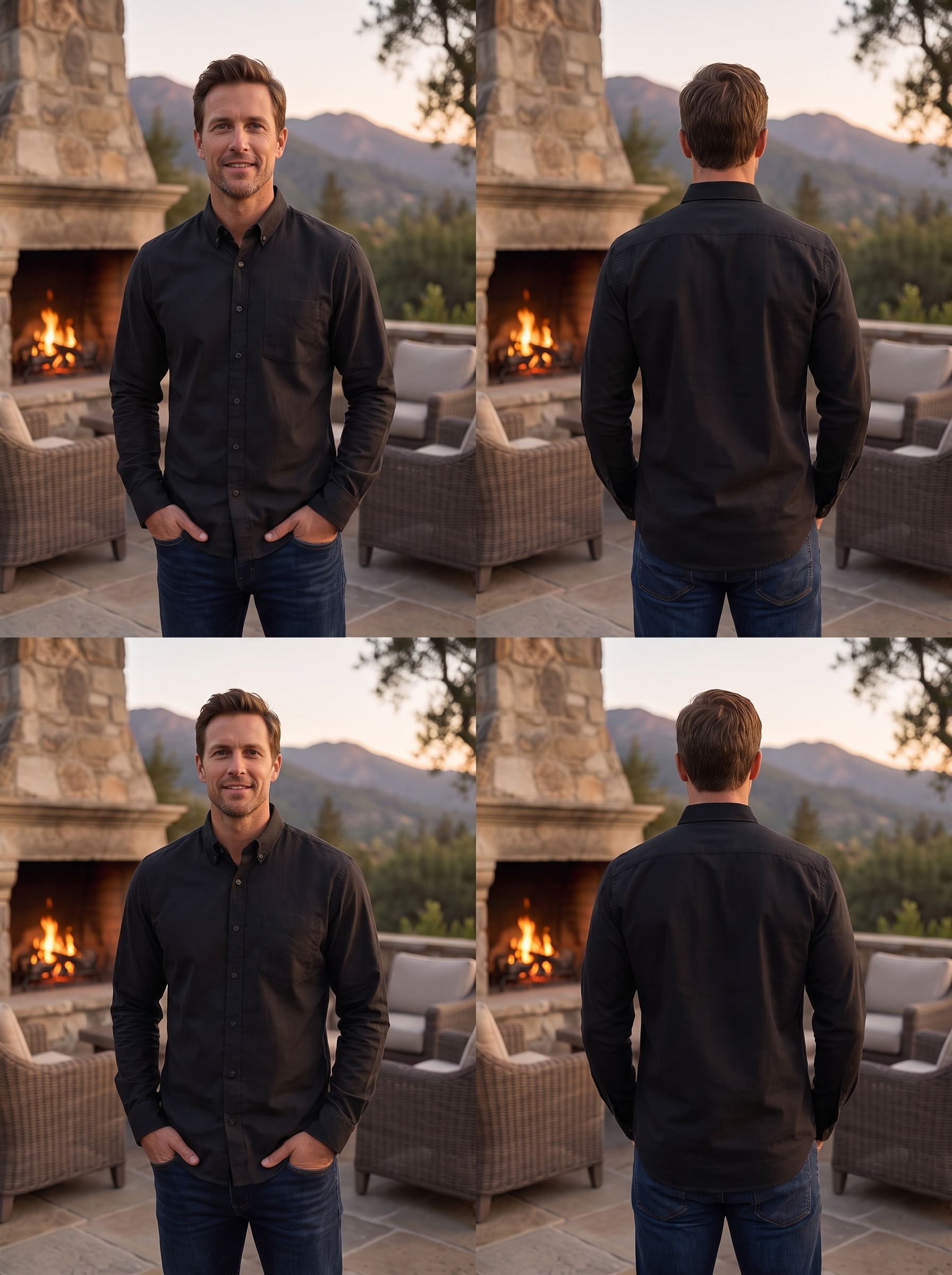 Men's Premium Long Sleeve Button-Down Shirt – Slim Fit Casual Dress Shirt