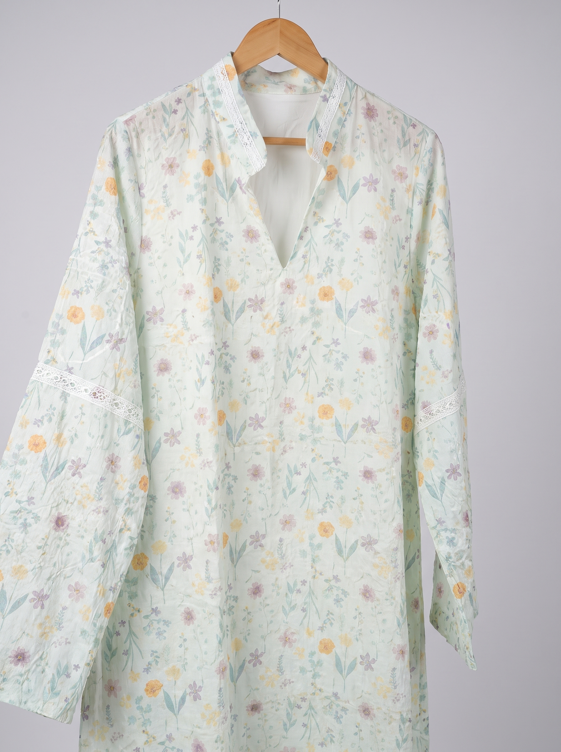 Elegant Floral Embroidered Modest Maxi Dress | Pastel Kaftan Jalabiya