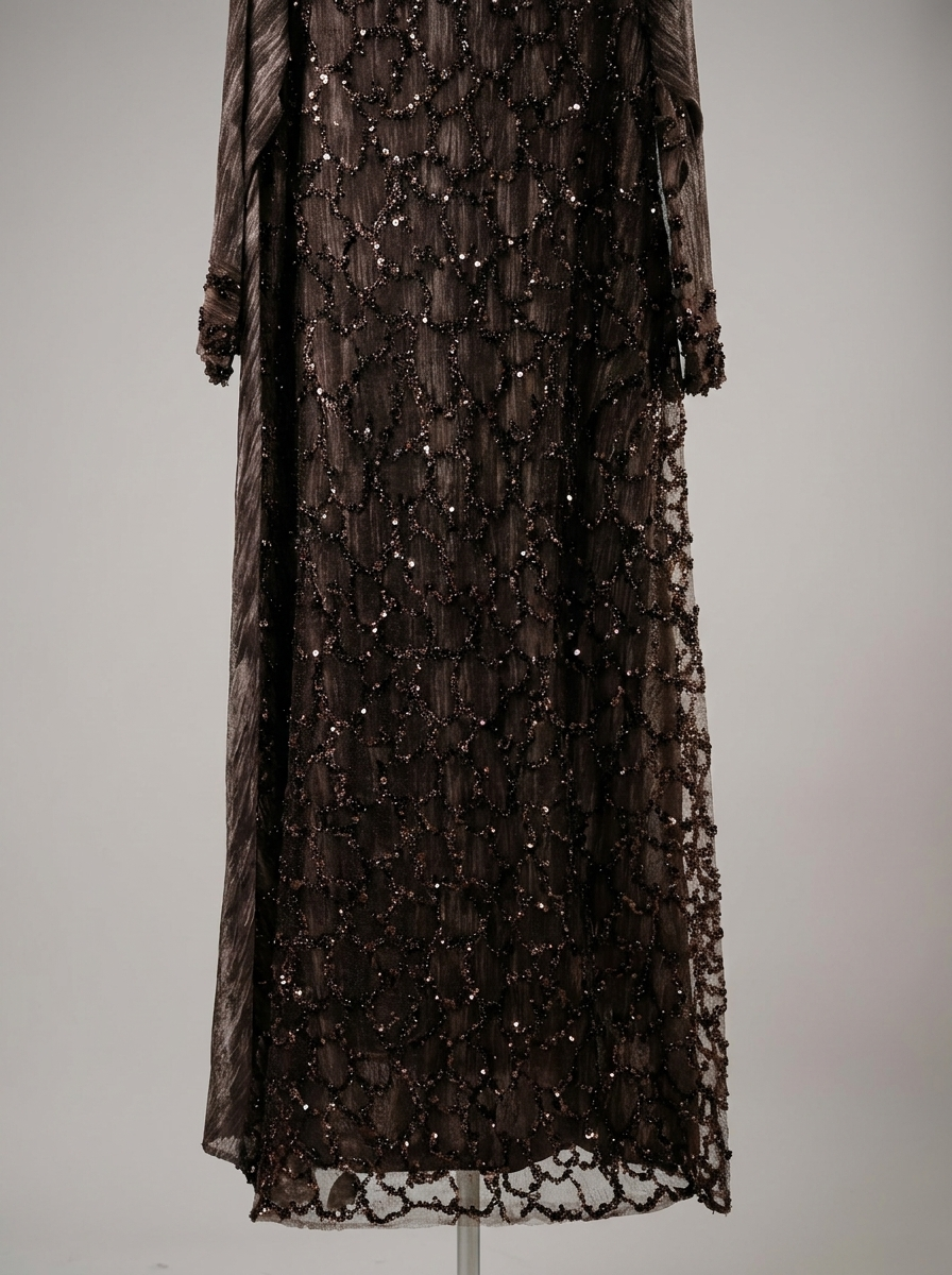 Luxury Sequin Embellished Maxi Kaftan Dress for Women – Elegant Modest Evening Gown
