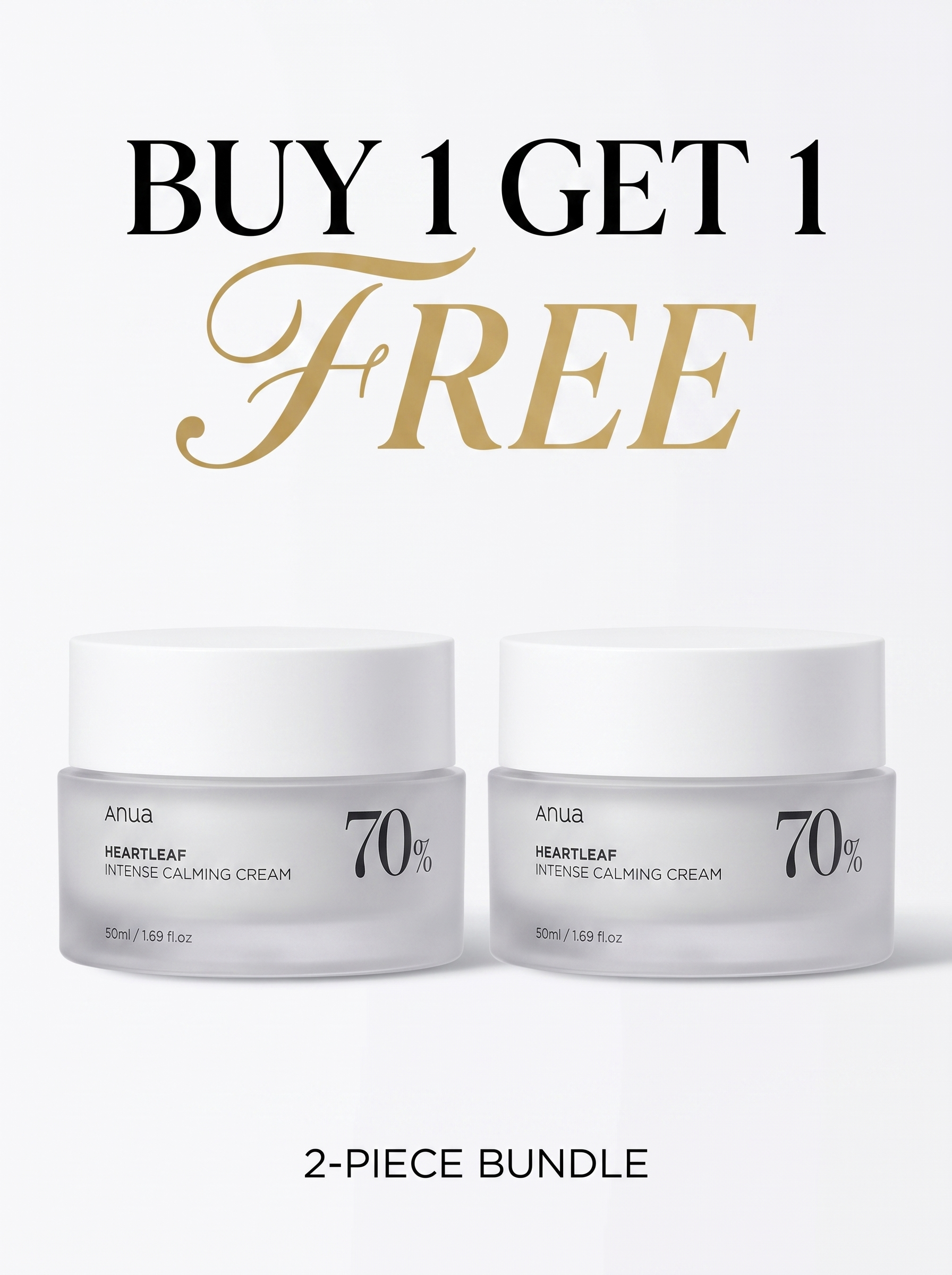 Anua Heartleaf Intense Calming Cream 70% 50ml – Buy 1 Get 1 Free Bundle