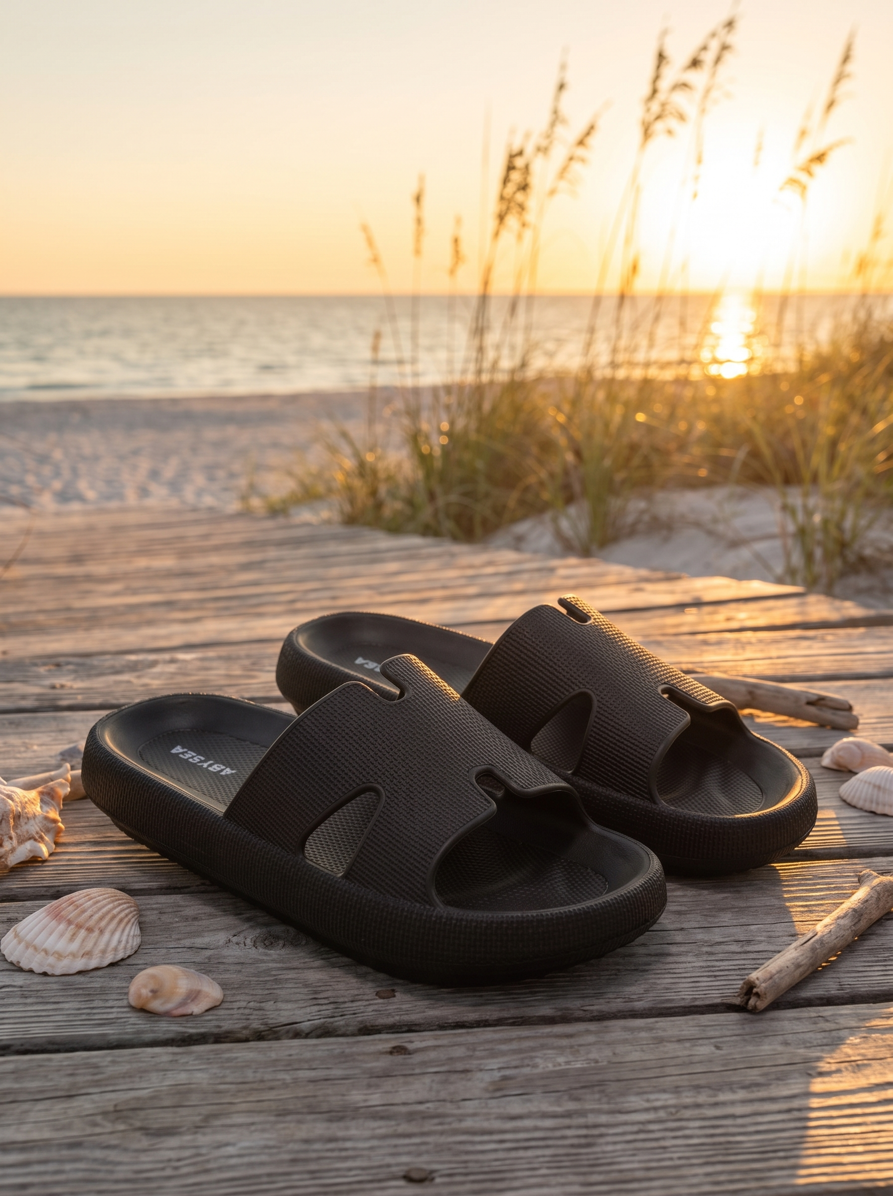 Women's Ultra-Lightweight Cushion Slide Sandals | Waterproof EVA H-Strap Beach Slides