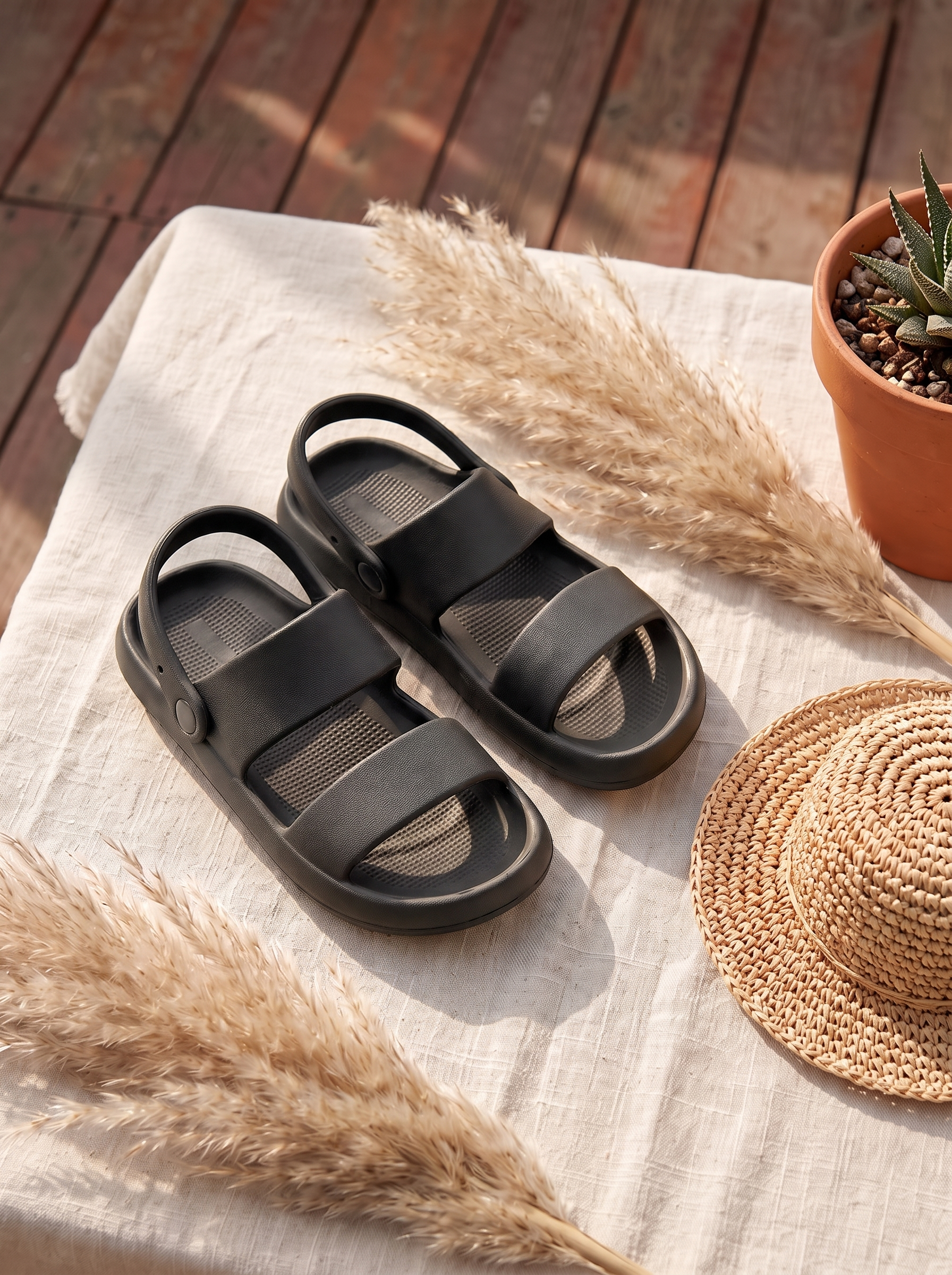 Kids Unisex Ultra-Lightweight Double Strap Sandals | Waterproof EVA Convertible Backstrap Slides